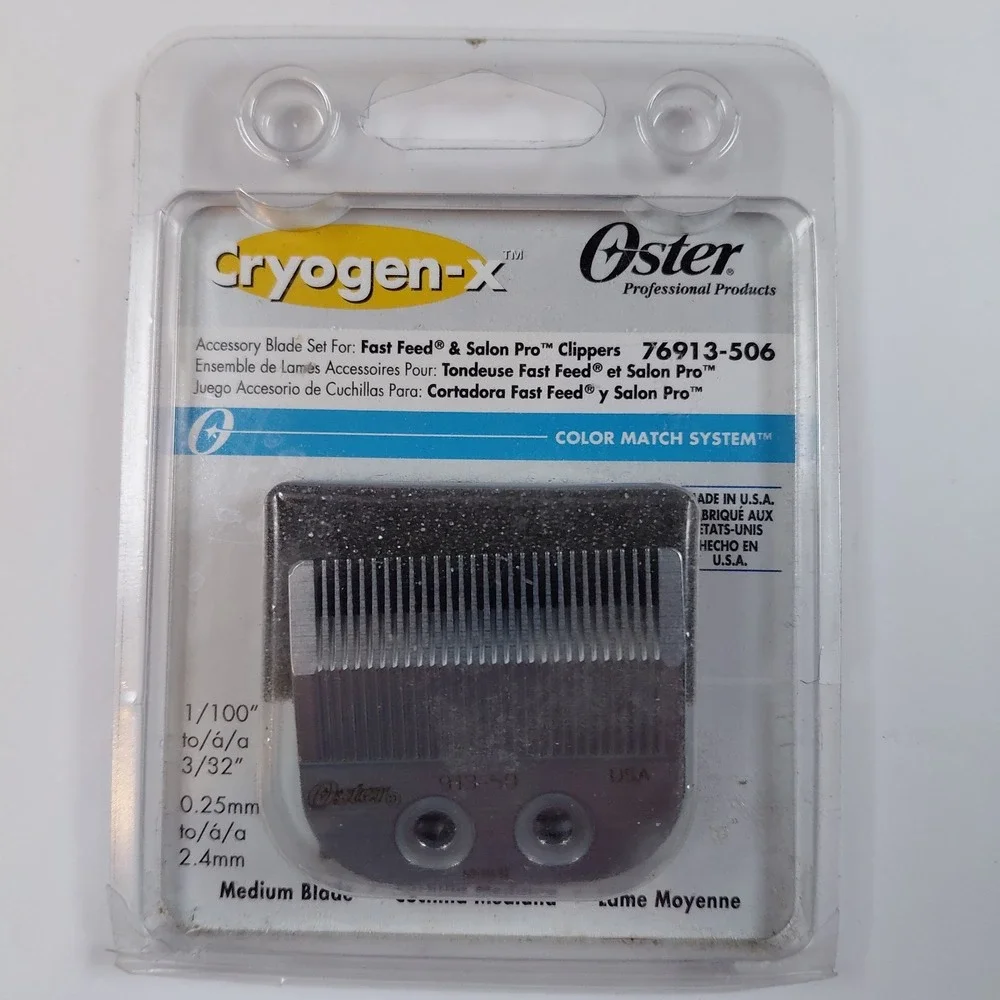 Oster Cryogen-x Fast Feed Salon Pro Clipper Medium Blade 76913-506 913-50 Shears